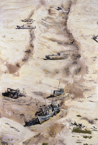 <h3>ALEXIS ROCKMAN</h3>
						<h4><em>Aral Sea</em></h4>
						2007</br>Oil on gessoed paper</br>
						74 x 50 inches</br>
                        
