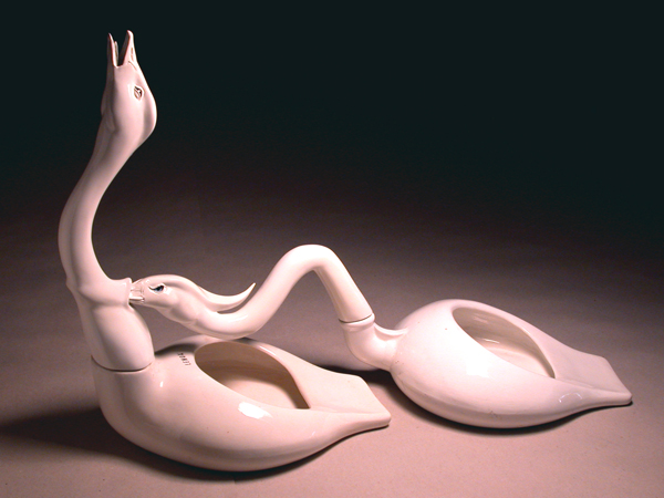 <h3>MICHAEL COMBS</h3>
						<h4><em>The Ecstasy of St. Theresa</em></h4>
						2006</br>Carved linden wood, paint and 1880's porcelain urinals</br>
						25 x 16 x 12 inches</br>
                        